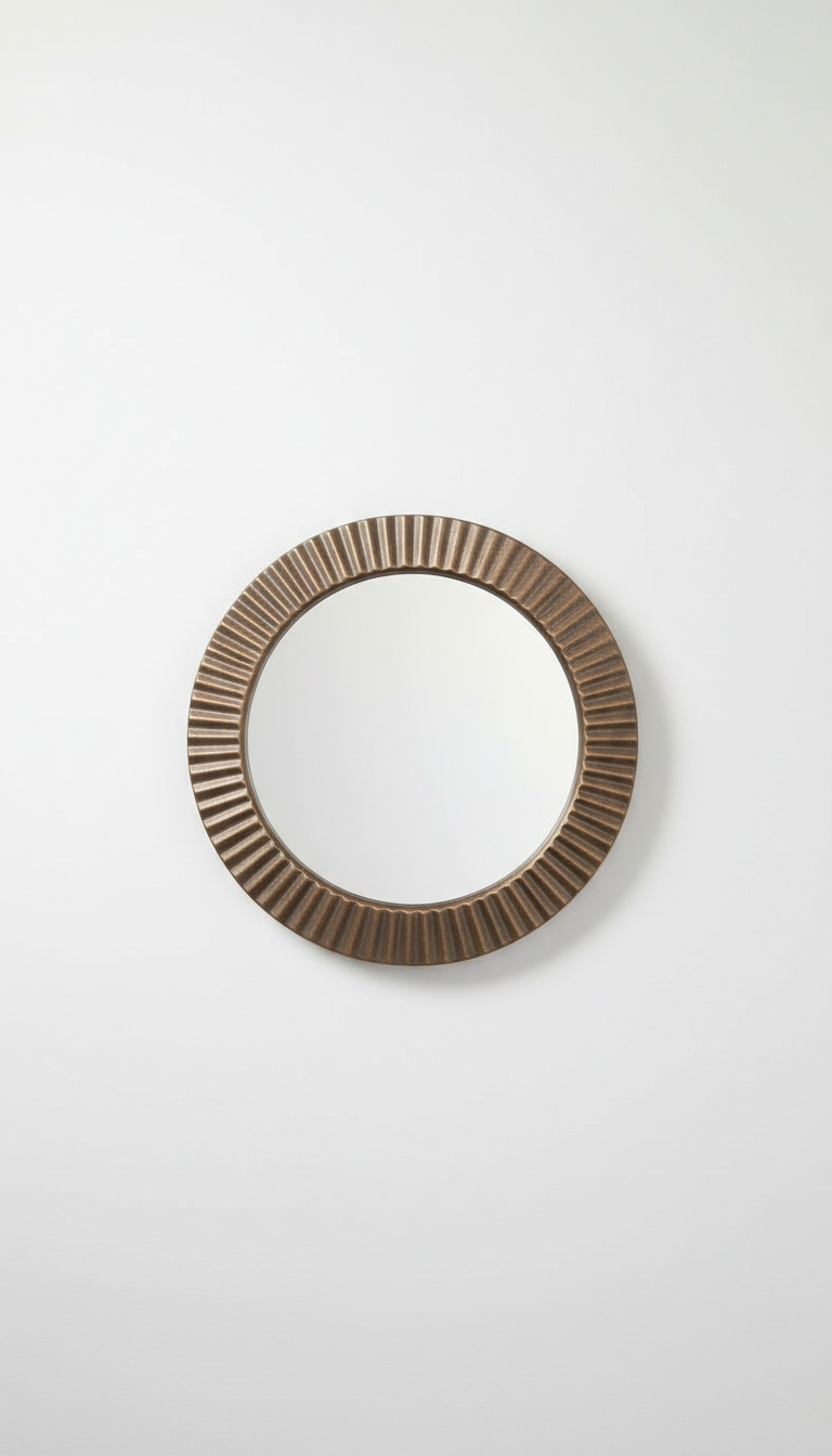 Meridian sculptural round mirror