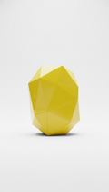 Electric yellow prism mirror with sculptural frame