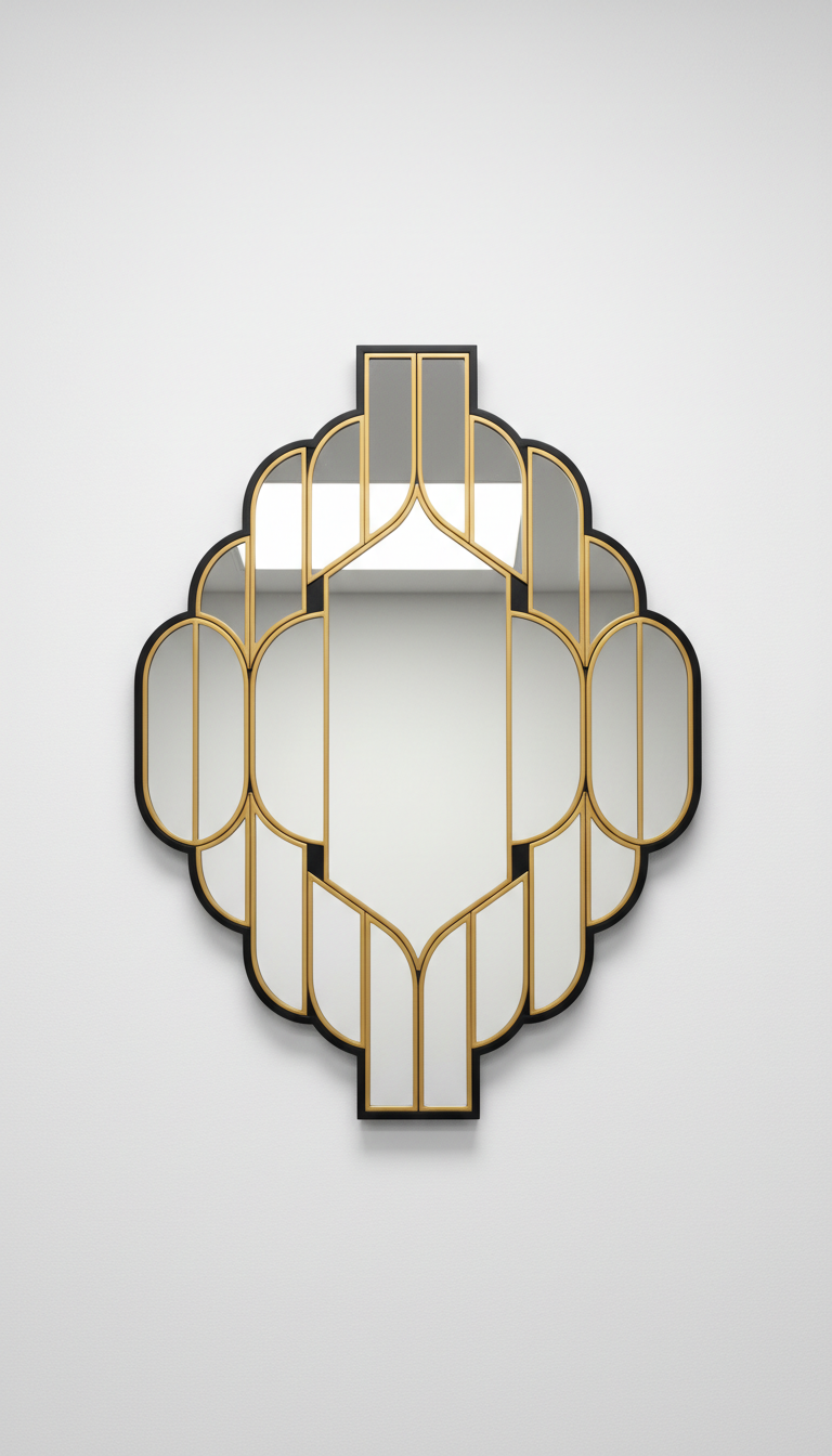 Arcus geometric wall mirror