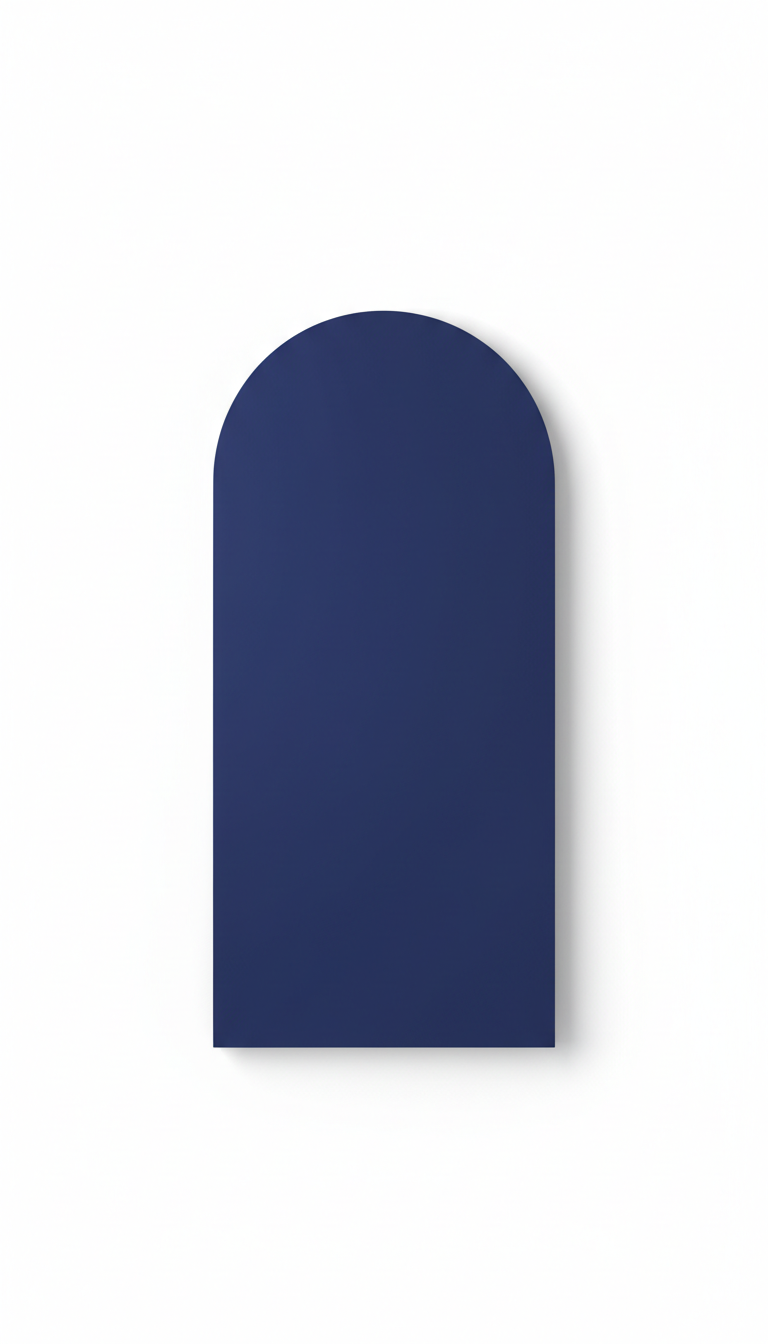 Indigo arc mirror with brushed metal